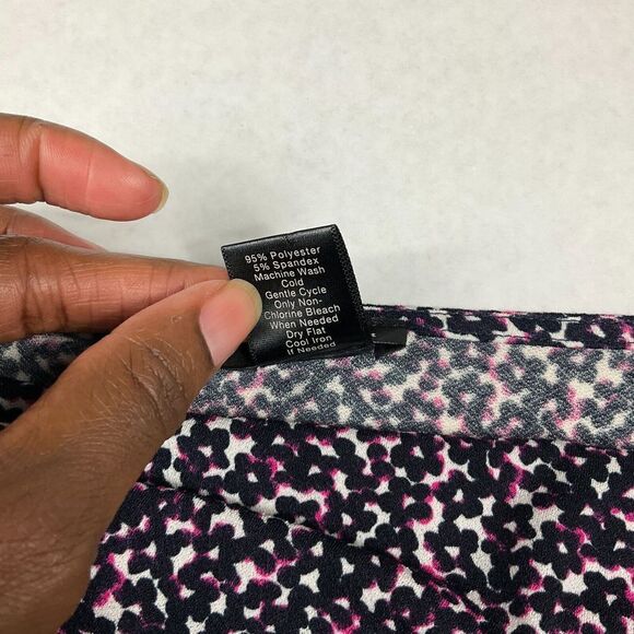 Ann Taylor Cowl Neck Blouse Printed Stretch Business Casual 3/4 Sleeve Top LARGE - Picture 5 of 11